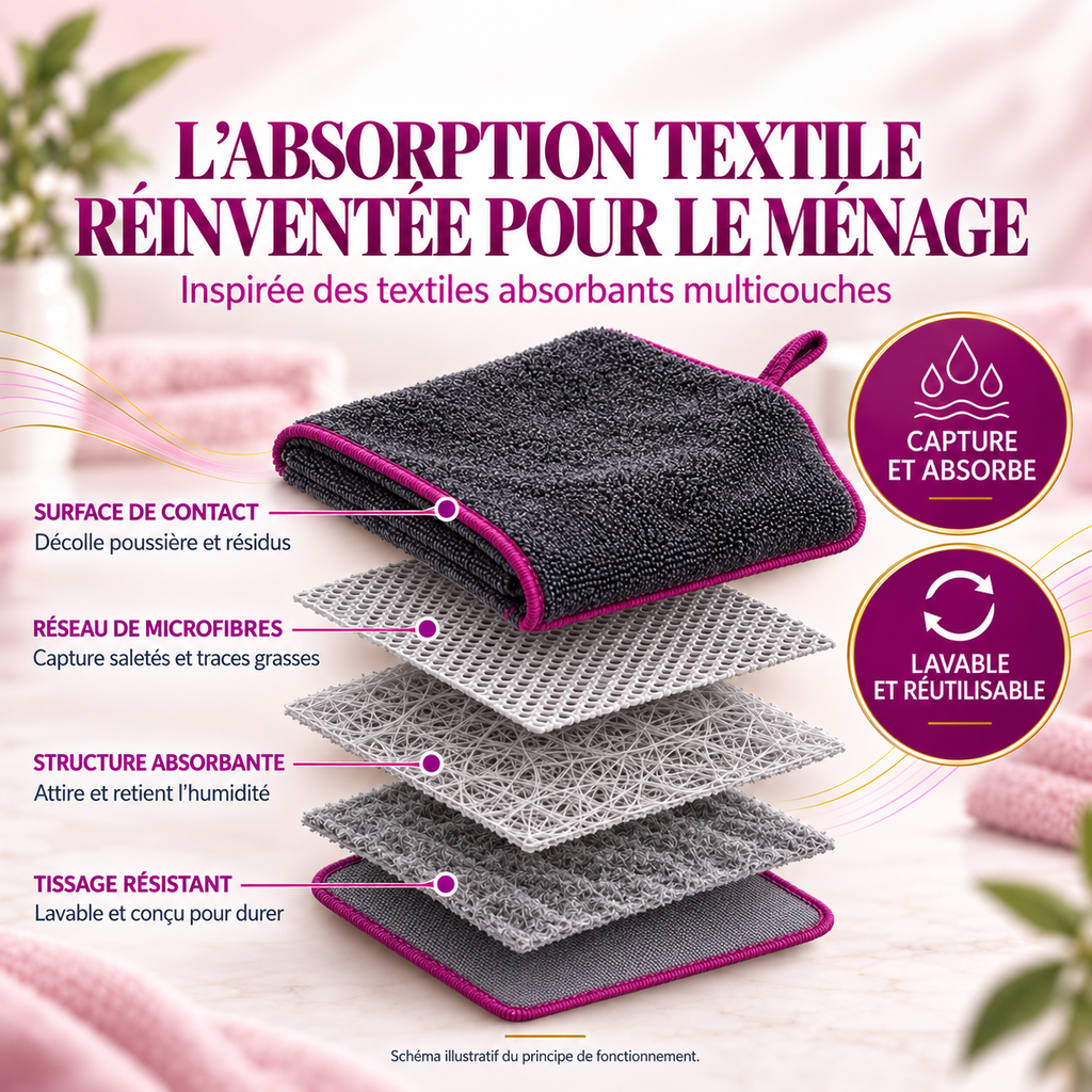 MadameZen™ — La Microfibre Anti-Traces et Sans Peluches