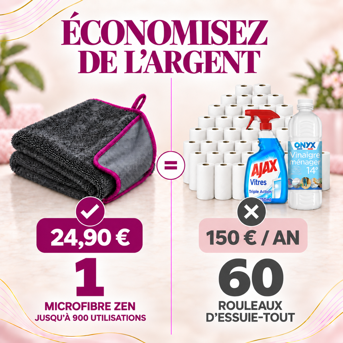 MadameZen™ — La Microfibre Anti-Traces et Sans Peluches