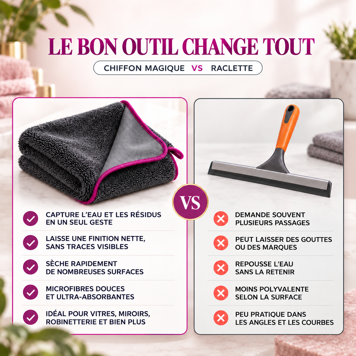 MadameZen™ — La Microfibre Anti-Traces et Sans Peluches